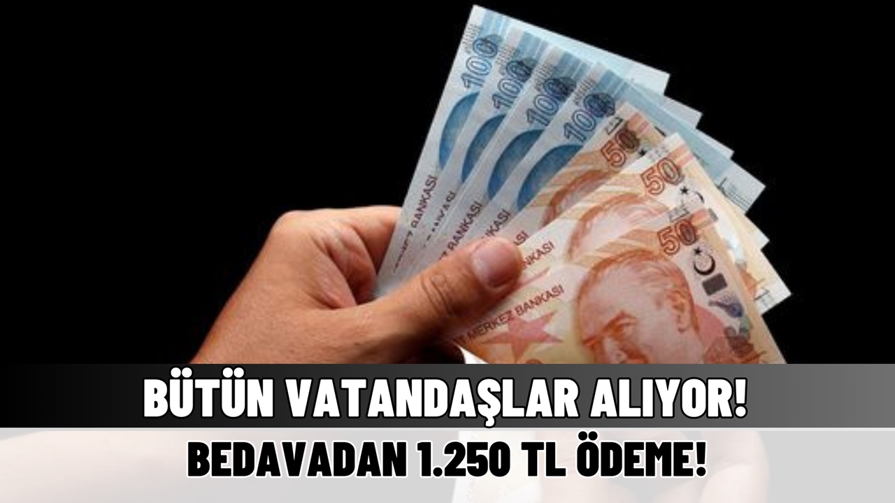 Bütün vatandaşlar alabiliyor! Bedavadan 1.250 TL ödeme hesapta!